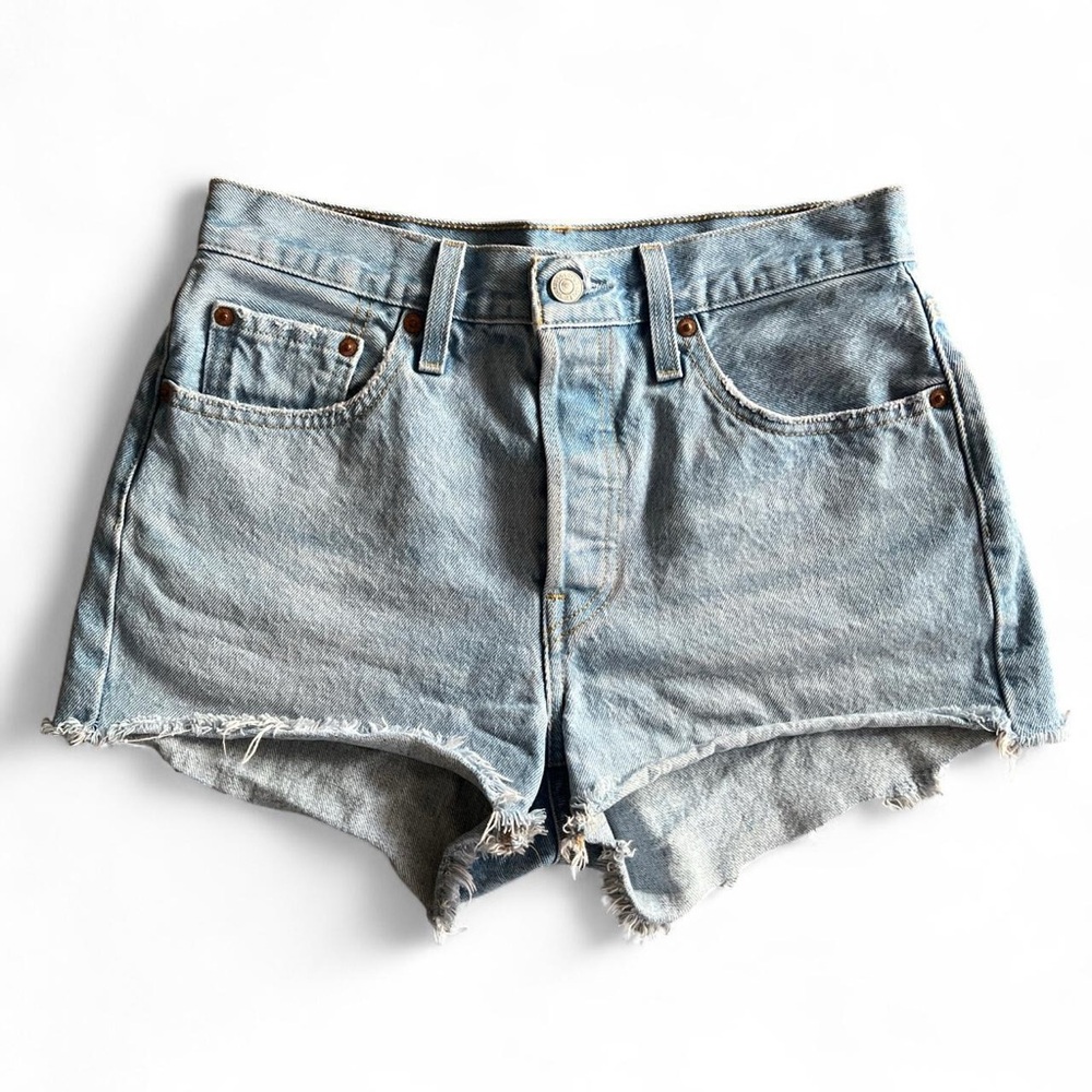 Levi's Light Wash High-Rise Denim Cutoff Shorts